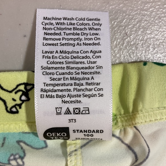 Wonder Nation, Boys PJ Set, Dinosaur, St. Patricks day 4 leaf clover, size 6 - Picture 6 of 13